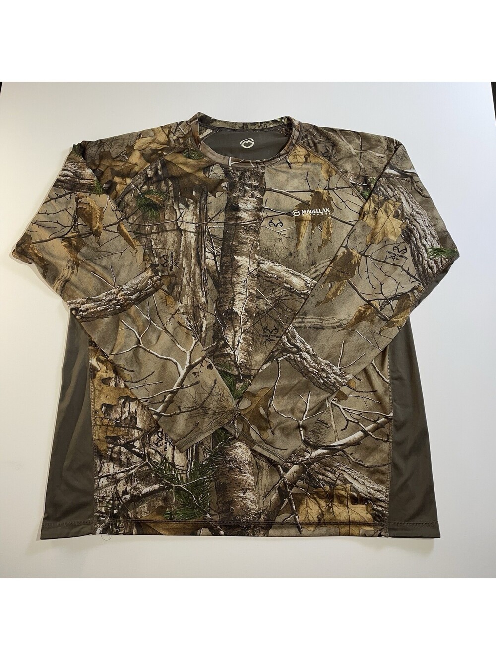Magellan Outdoors Mens XL Realtree Camouflage Cotton Long Sleeve T-Shirt Hunting